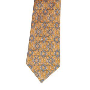 Metropolitan Museum of Art Men’s Silk Tie Orange Blue Geometric 59.5” Wide Tie